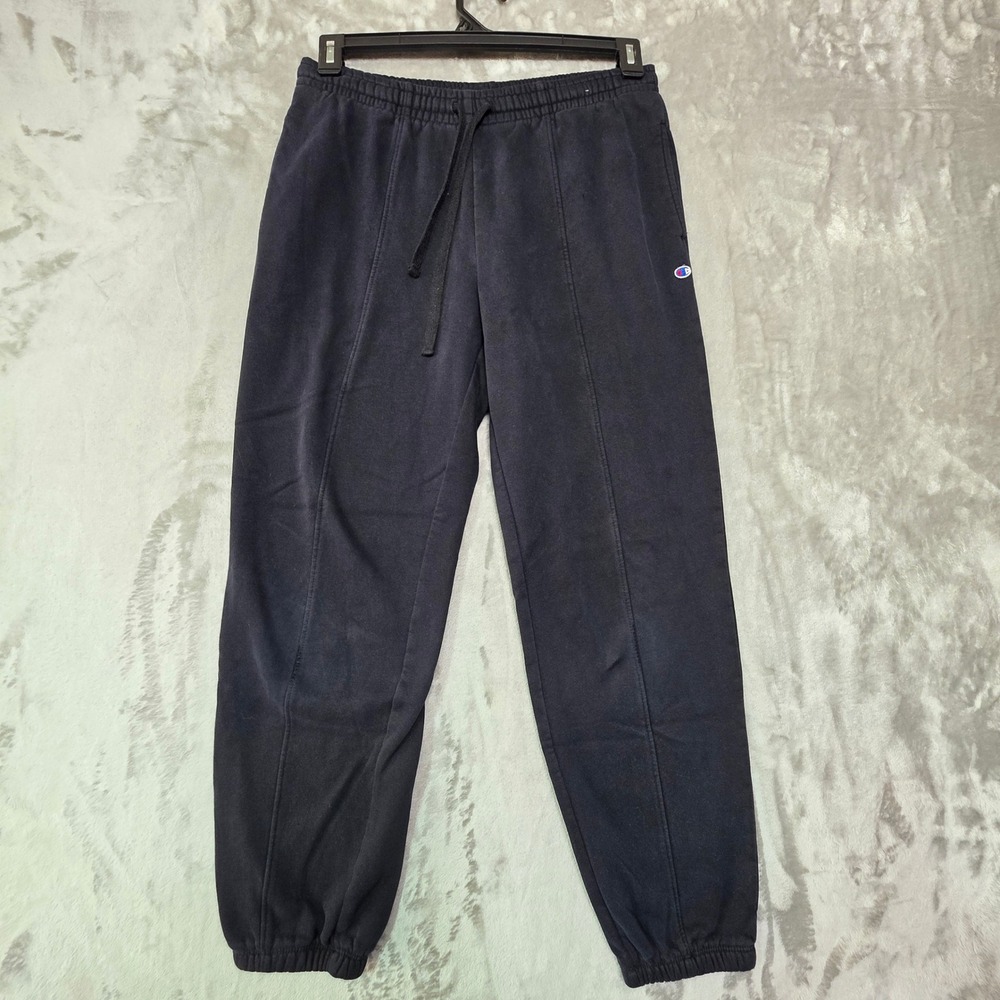 Champion Black Fleece Jogger Sweatpants Small Vertical Seams 1630482